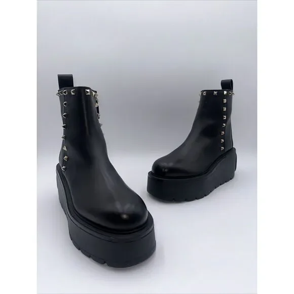 靴 Valentino Uniqueform Platform Boots Valentino Garavani 85mm Uniqueform Ankle Boots | Black
